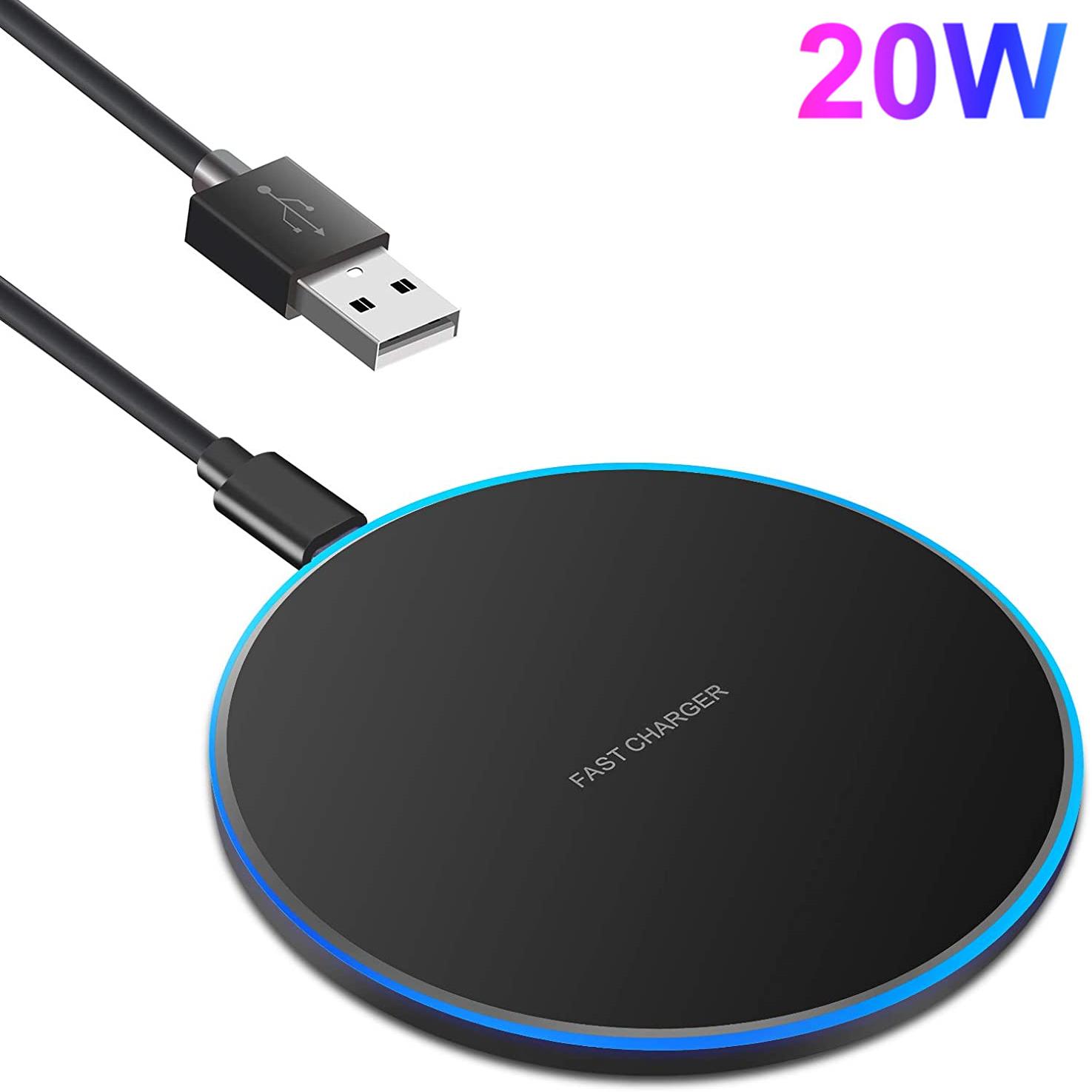 

Док-станція для швидкого бездротового заряджання 30 Вт для Samsung S22 S21 Note 20 10 Type C Induction Charging Pad для Iphone 14 13 12 11 Pro Xs Xr X 8 20W чорний