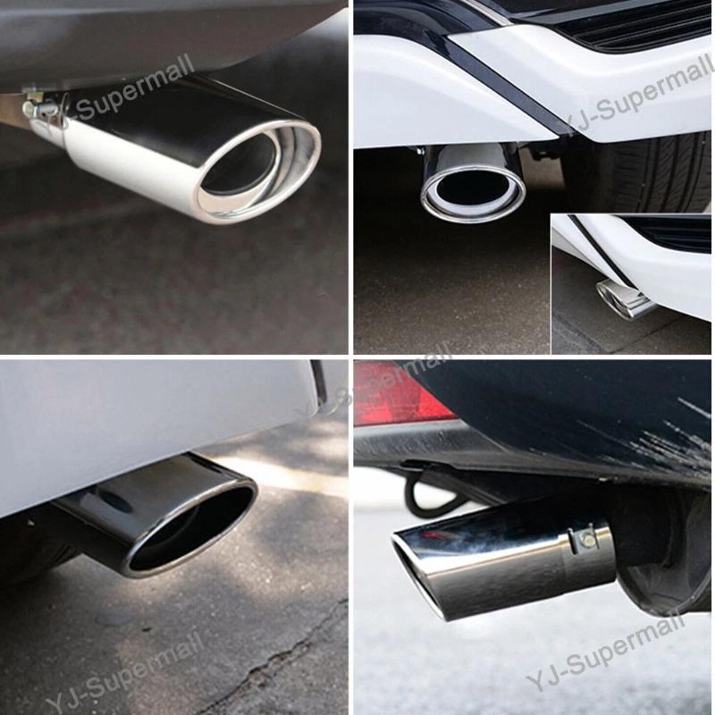 Universal Stainless Steel Exhaust Tip - Straight/Curved Muffler Pipe for Car Tail Throat Decoration