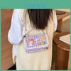 Cute Animal Design Cotton Canvas Handbag For Girls With Creative Chain Strap