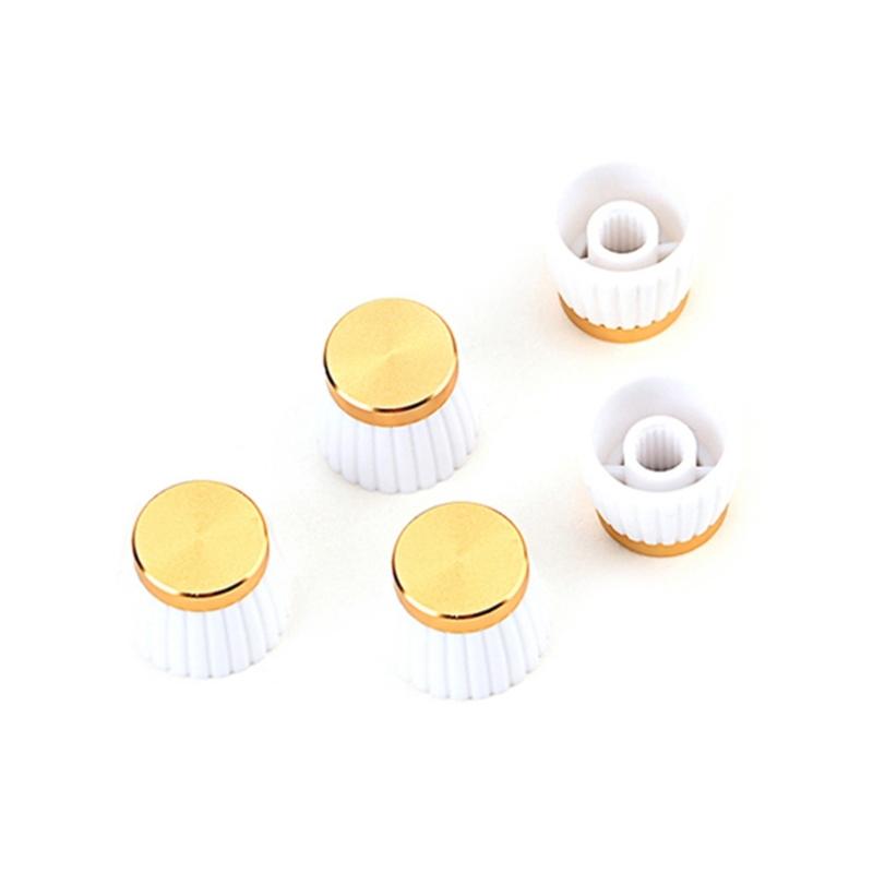 

5Pcs Guitar Knobs Amber Top Hat Knobs Guitar Speed Control Knobs Volume Tone Control Knobs Fits 6mm/0.24 Rotary Shaft 1