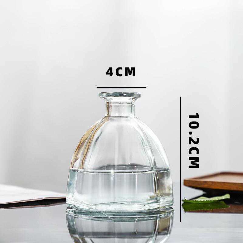 Retro Embossed Transparent Glass Vase: French-Inspired Luxury Home Decor for Living Room