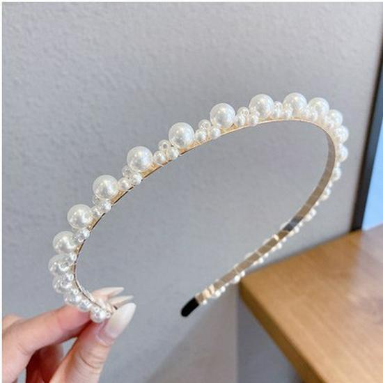 French Retro High Crown Wide-Brimmed Plush Headband for Face Washing and Outings