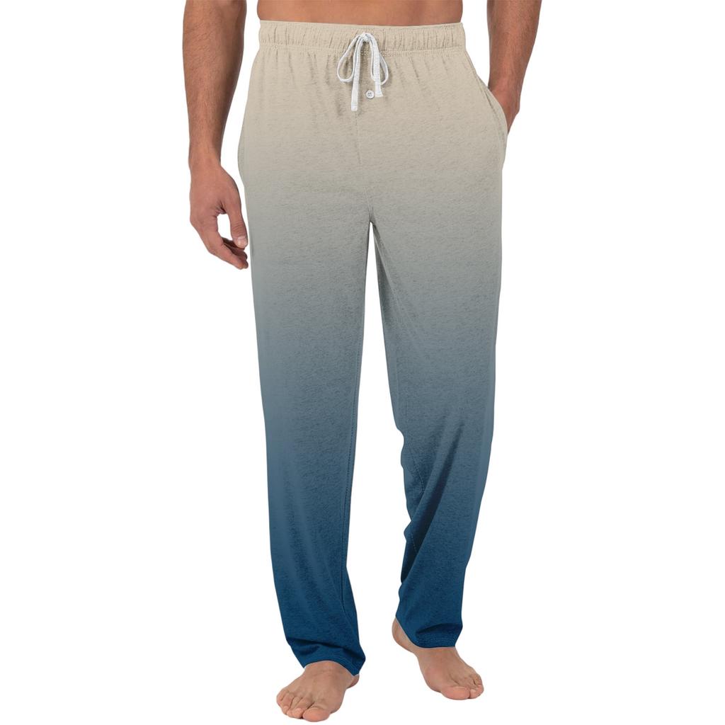 Herren Freizeit-Pyjamahose mit Taschen | Krawatte, Farbverlauf bedruckt, Leinwandbindung, lockere Passform elastischer Bund für Zuhause