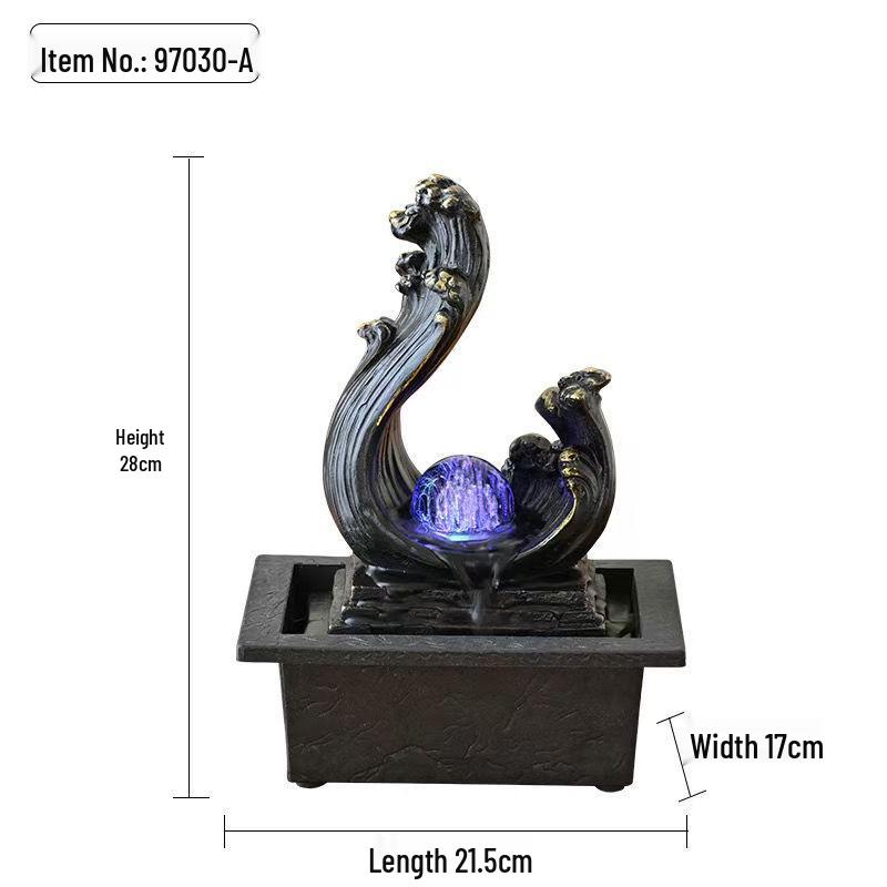 Popular Resin Water Feature: Small Zen Desktop Fountain for Wealth and Tranquility
