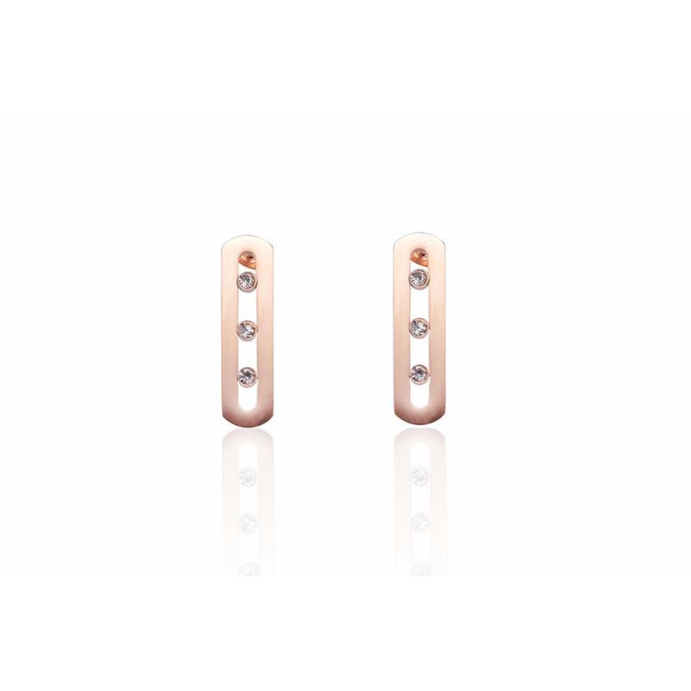 Geometric Jewelry Set: Stainless Steel Diamond-Encrusted Ring, Necklace, Bracelet & Earrings