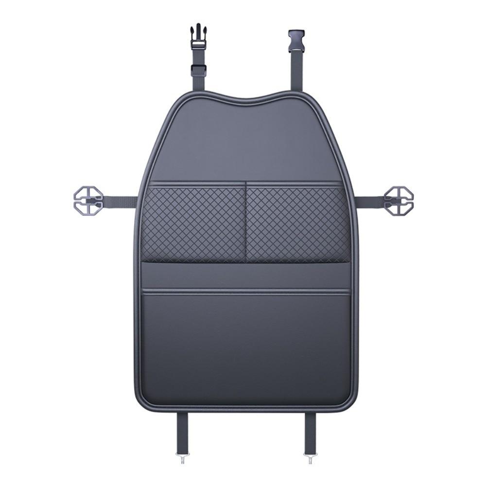 PU Car Seat Kick Proof Pad with Pockets Auto Seat Back Storage Bag  for Most Vehicles
