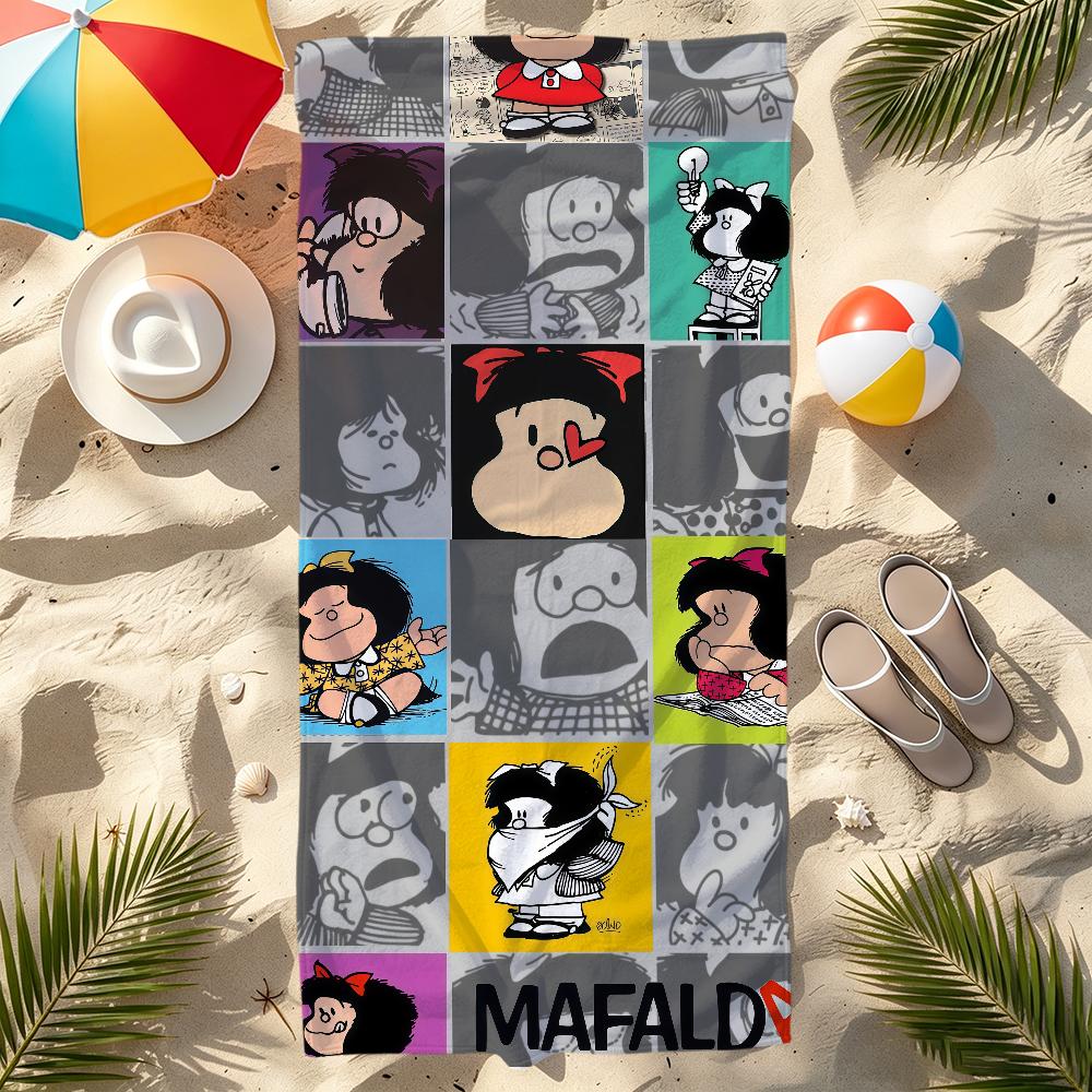 M-mafalda-es cartoon book Towel Large Quick-Drying Microfiber soft Beach Towel for Travel Fitness Sauna Bathing Camping