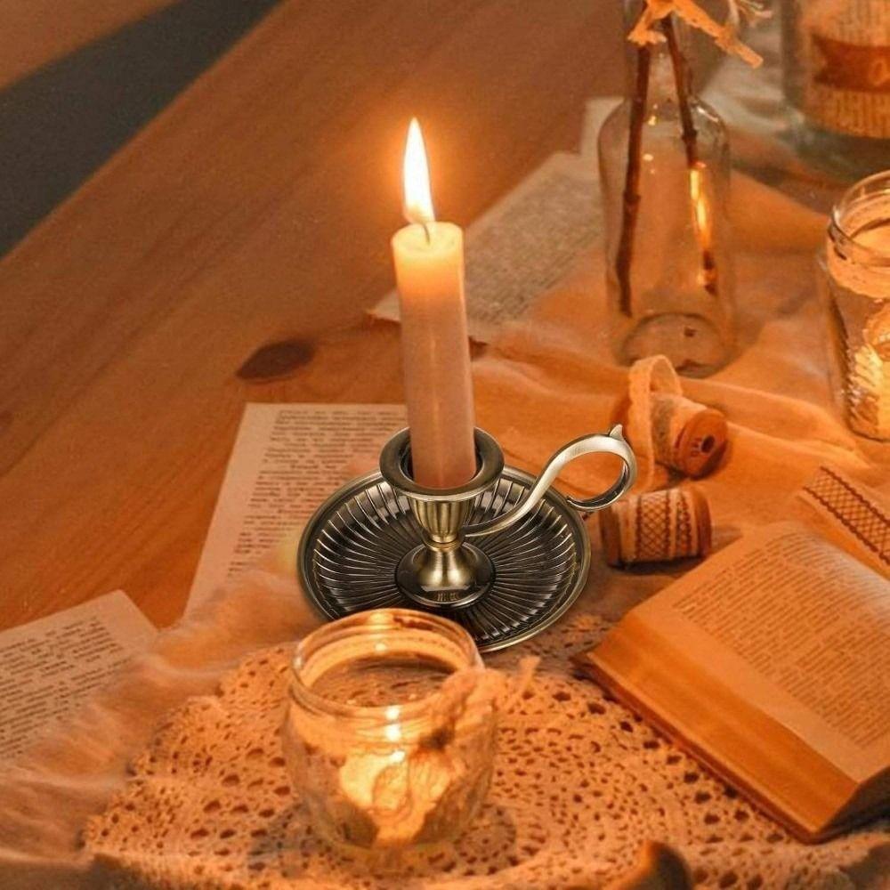 With Handle Metal Candlestick Vintage Candlestick Stand High Quality Candle Holder Table Decor