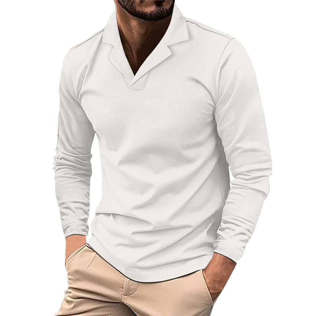Herr Golfskjorta Casual Sport V-ringad Ribbad Krage Kort Ärm Mode Casual Enfärgad Enkel Vår & Sommar Normal Passform