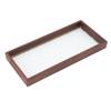 Rectangle Tea Serving Tray Walnut Glass Robust Wooden Glass Tea Tray for Cake Bread Breakfast Snack