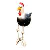Funny Chicken Figurine with Dangling Legs Big Eyes Resin Cartoon Rooster Statue for Outdoor Garden Lawn Patio Balcony Decor