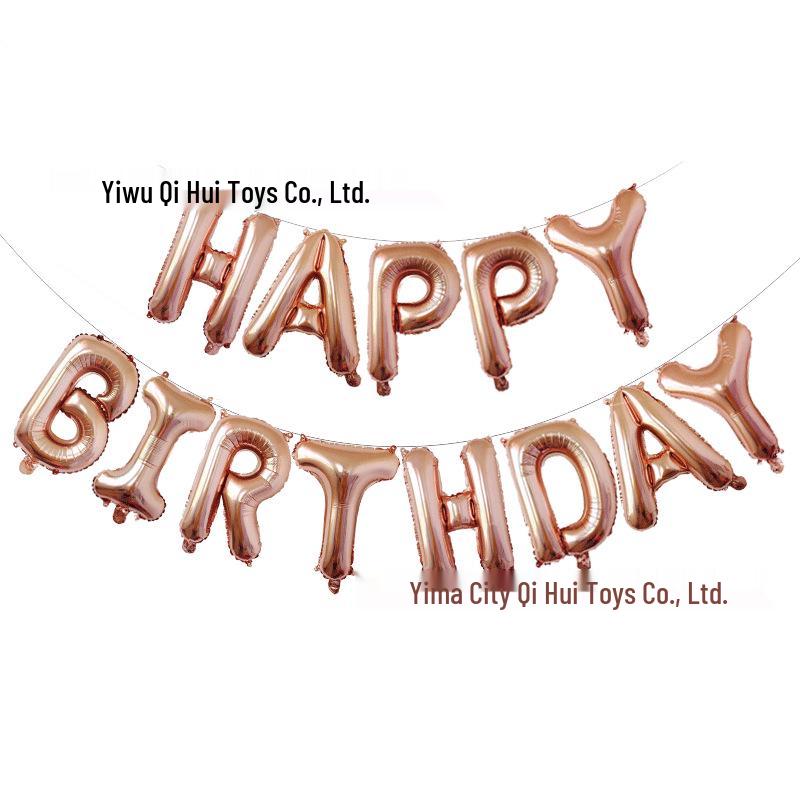 16-Inch Happy Birthday Balloon Backdrop: Aluminum Foil Letter Balloons Set