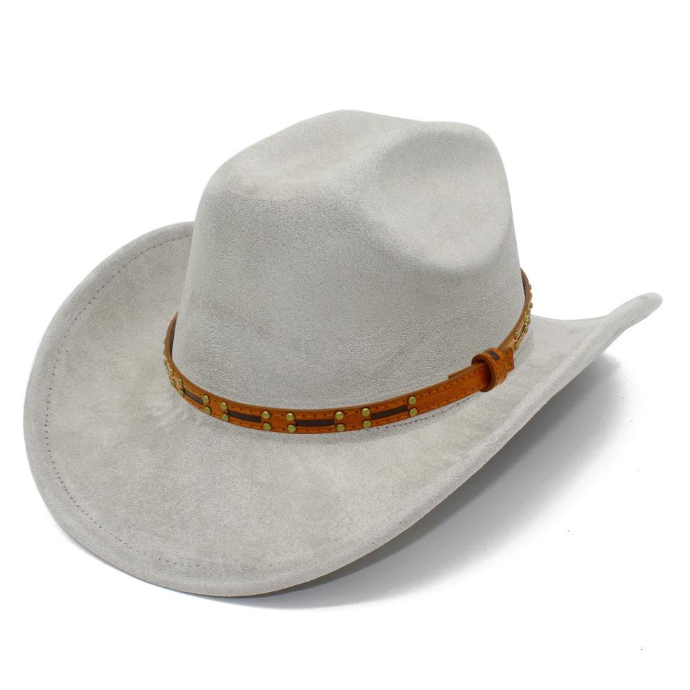 Multi-color Optional High-quality One-word Top Classic Simple Western Cowboy Hat Tan Leather Rivet Accessories Top Hat