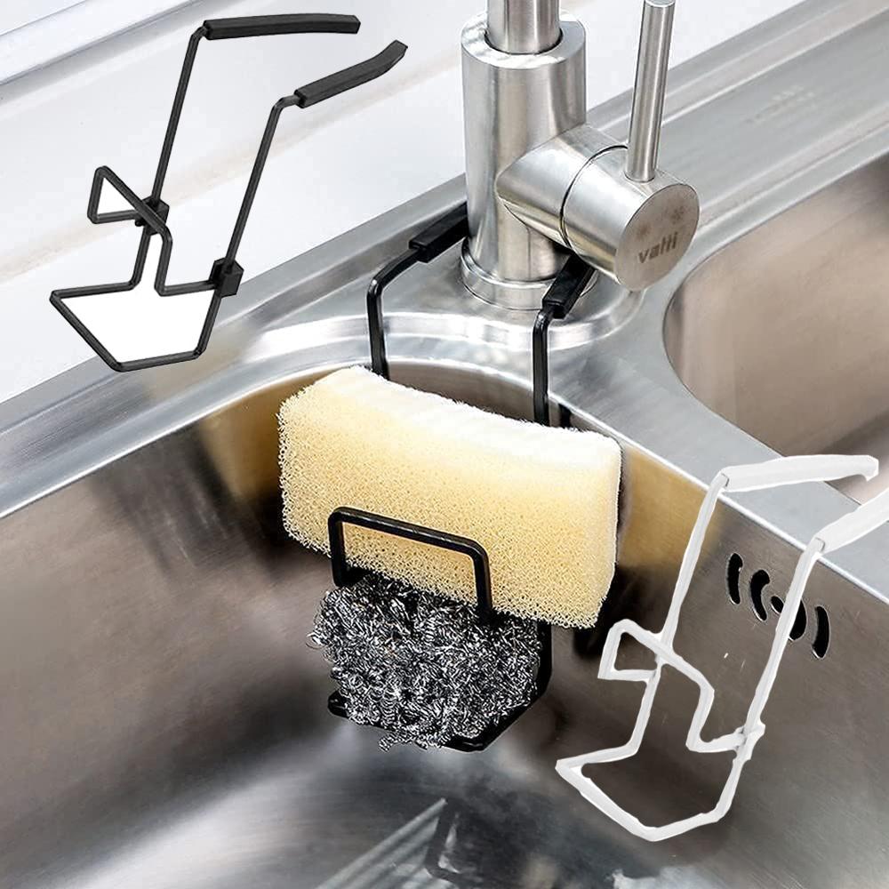 

Прочный держатель для губки для раковины, маленькая кухня, ванная комната, металлический органайзер, сушилка для посуды, кран для раковины, подставка для душа, удобный White