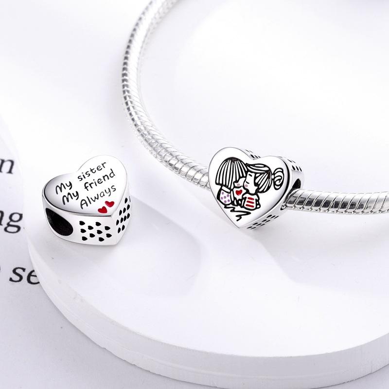 S925 silber bunte liebe clip perlenschnur DIY armband halskette
