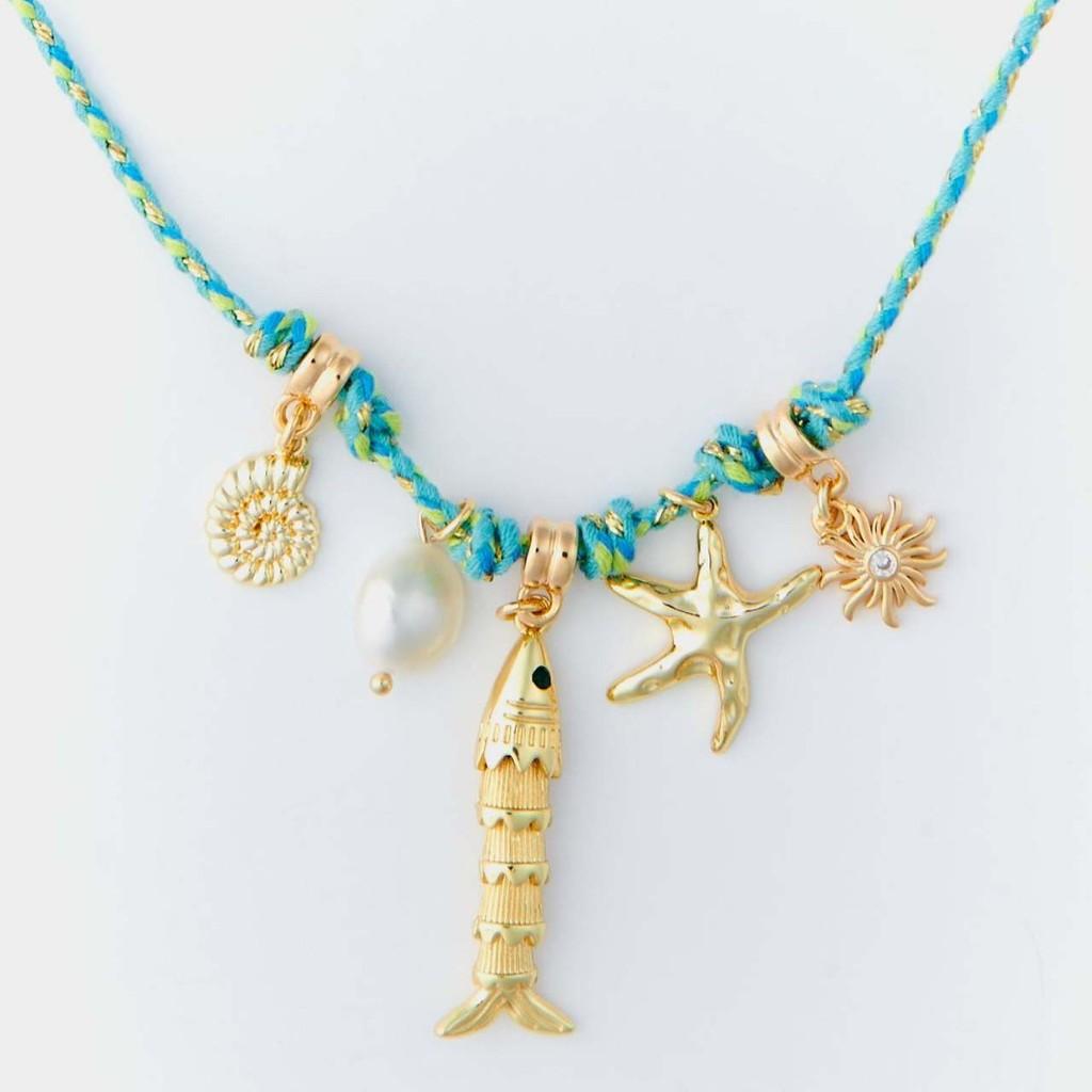 Summer Ocean Starfish Butterfly Shell Pearl Necklace For Female Fashionistas