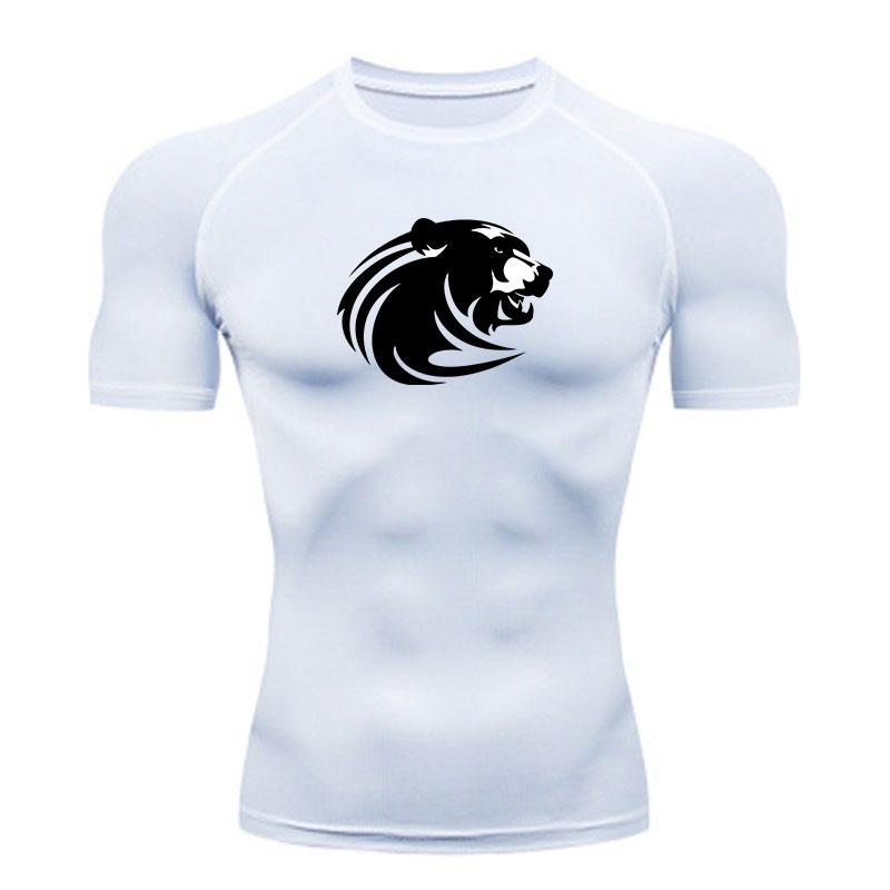 Men's Breathable Compression Athletic T-Shirt, Stylish Bear