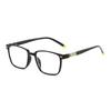 5pcs Reading Glasses Full-Rim Square Frames Black with Golden accents Vintage Style Non-Prescription Lens Replacement Glasses