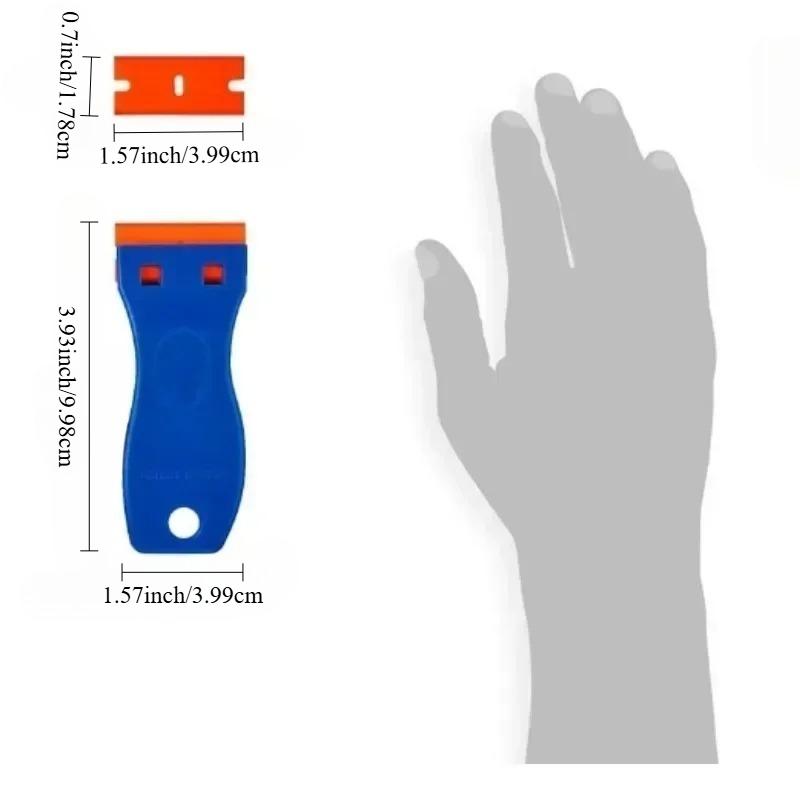 1set of multi-functional cleaning scrapers for car window glass, car self-adhesive scrapers, and label cleaning tools