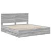 Bed Frame in Grey Sonoma 180 x 200 cm Engineered Wood
