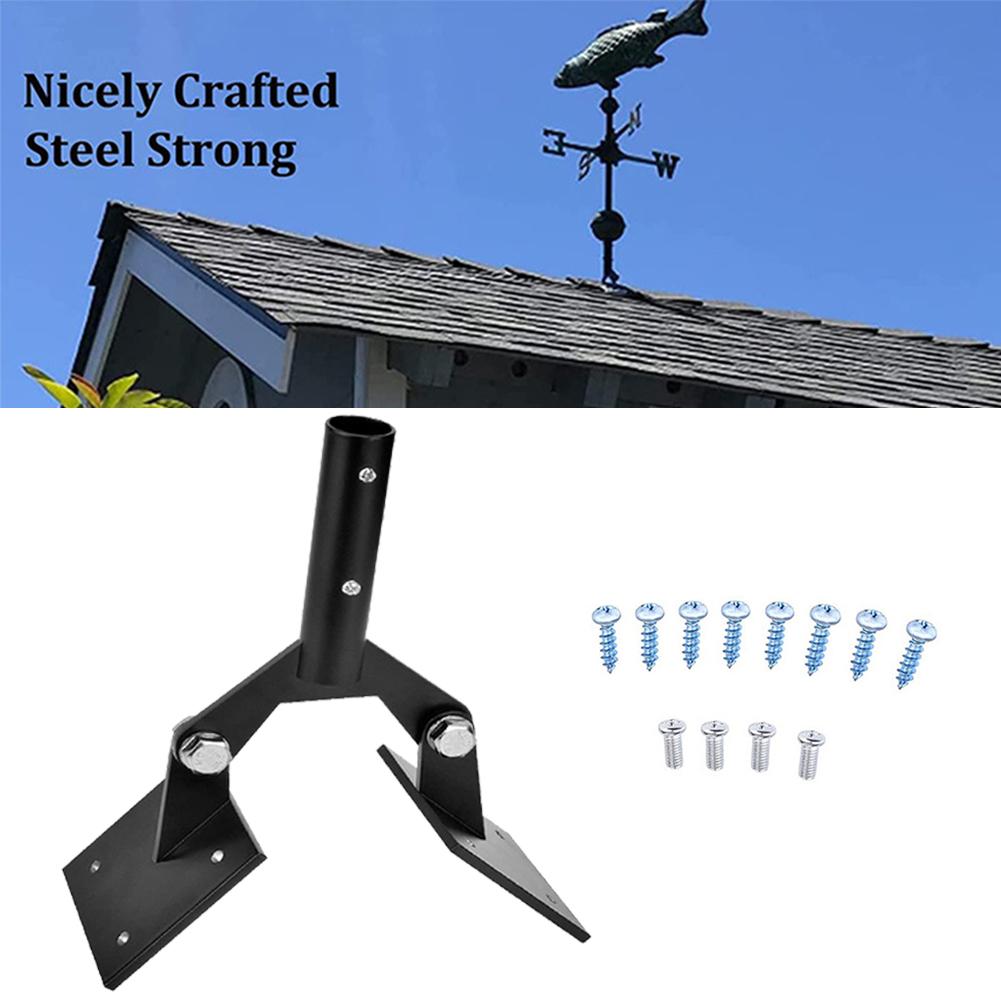 Gartenwetterfahne Stahldach-Set 10x10x10cm Halterung mit Hardware Einstellbare Wetterfahnen Halterung zur Montage von Wetterfahnen