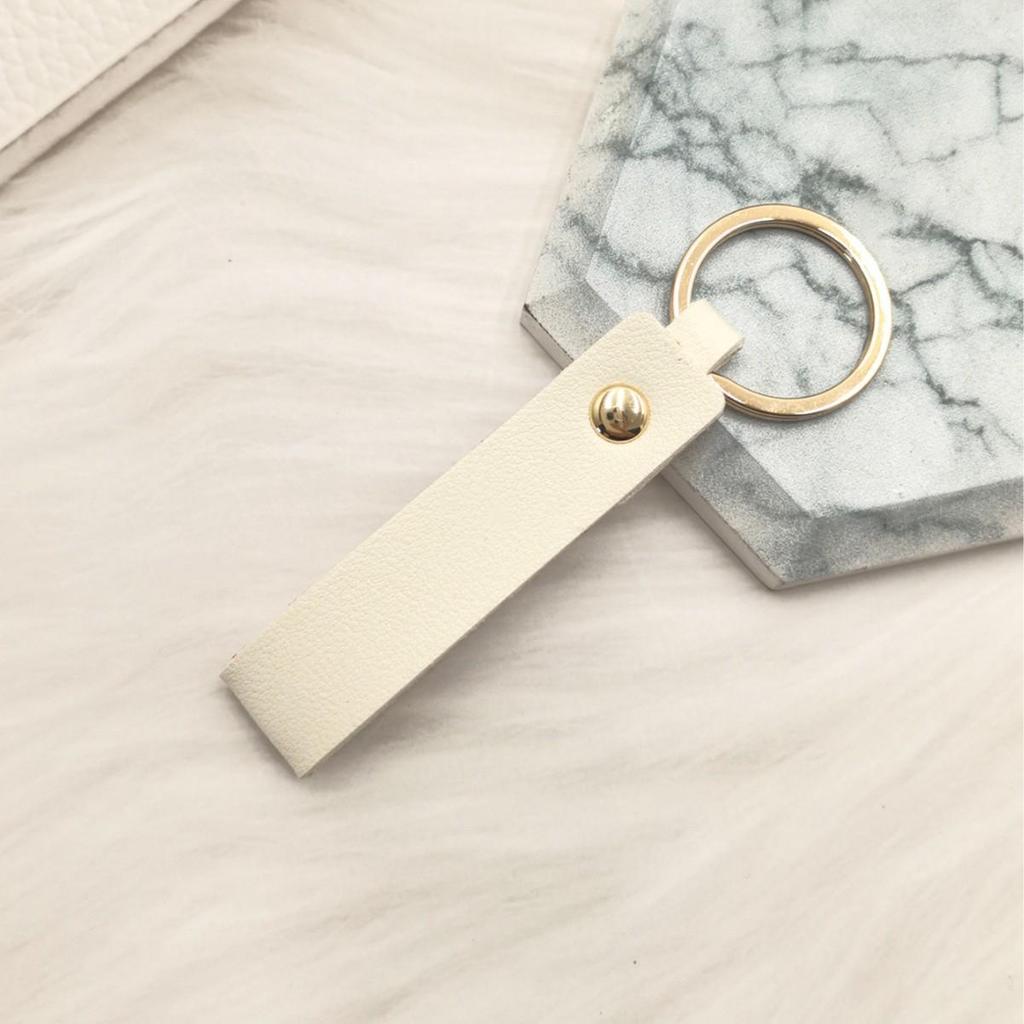 Creative Solid Color PU Leather Keychain | Small Gift for Business