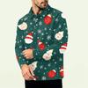Men's Christmas Print Zip-Up Sweatshirt, Long Sleeve Loose Fit Casual Fall Winter Top, Multiple Colors and Sizes