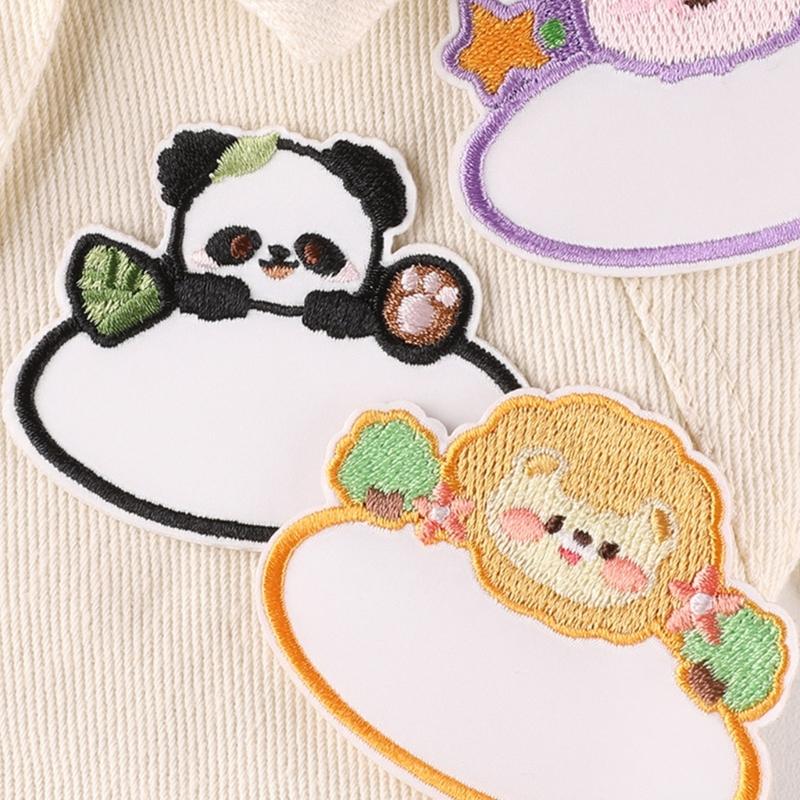8 Stück Cartoon Tier Leere Namens Stickaufnäher Reparaturflicken Aufbügler Bär Nähflicken für Kleidung Schuhe
