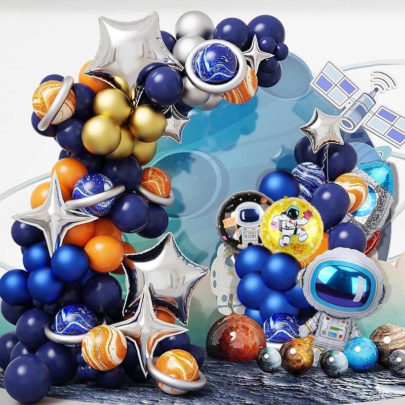 Space-Themed Rocket Balloon Set for Children s Birthday Party Space Balloon Chain Set