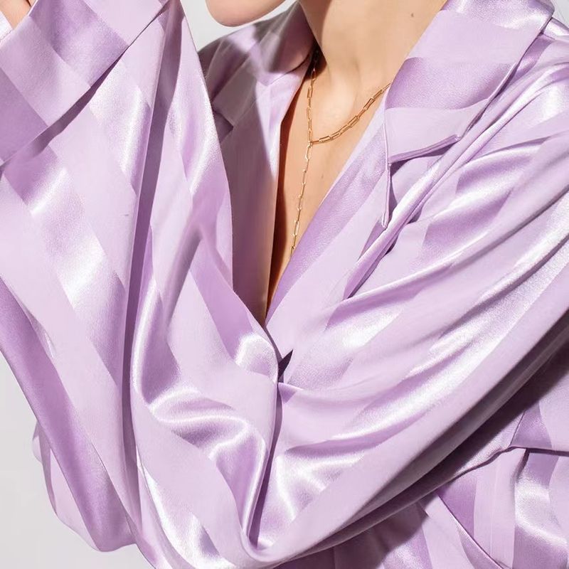 New Arrival Fashion Style Stripes Shirt Pants Suit Homewear Striped Shirt Trousers Suit