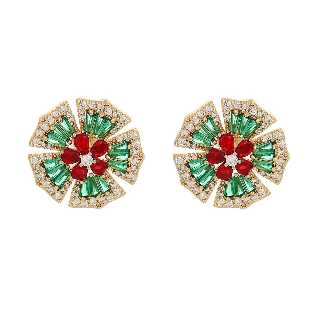 Zircon Drop Earrings With Glittering Lotus Water Drop Design For Women Summer