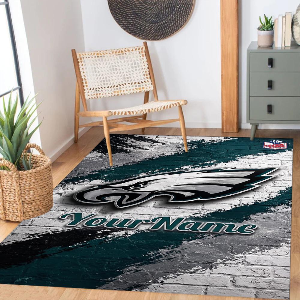Philadelphia Eagles Customize Text Carpet Perfect For Outdoor Dormitory Dining Room Balcony Antislip Rug Anime Office Decor Best For Christmas