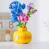 Mini Sunflower Rose Block Flower Bouquet In Vase Puzzle Toy Birthday Gift For Girls