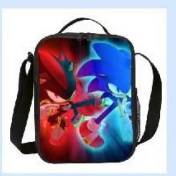 Sonic Lunch Bag Student Picnic Bag Oxford Cloth Cartoon Printed Portable Lunch Box Bag