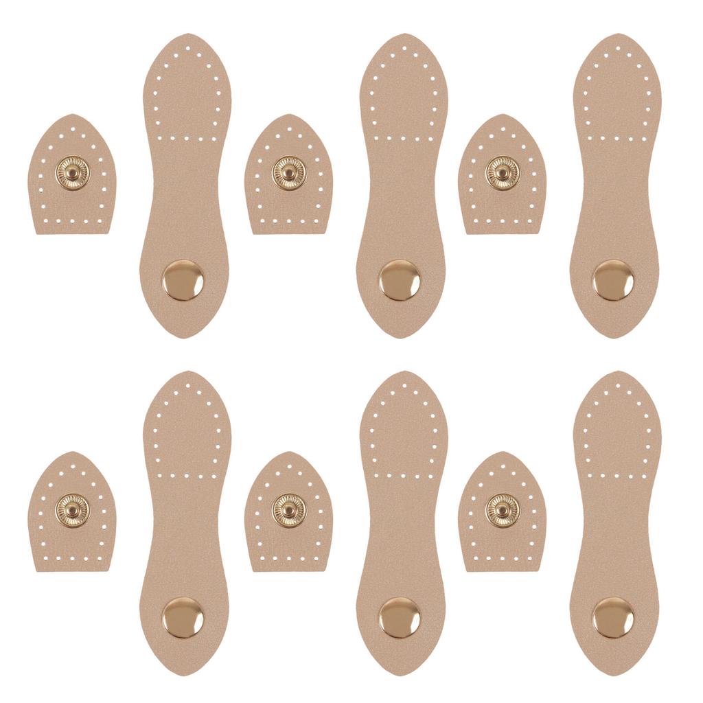 6 Stück Leder Taschenschnallen mit Nählöchern Leder Druckknöpfe Aufnähen Leder Geldbörsenverschluss Verschlüsse Bastelzubehör