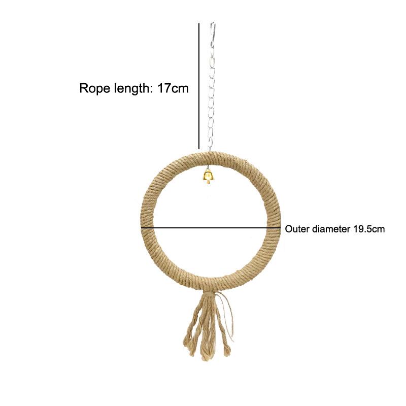 Parrot Training Toys Cage Hemp Rope Toys Pet Bird Standing Stick Exercise Perches Toys For Budgies Parakeet Pet Supplies