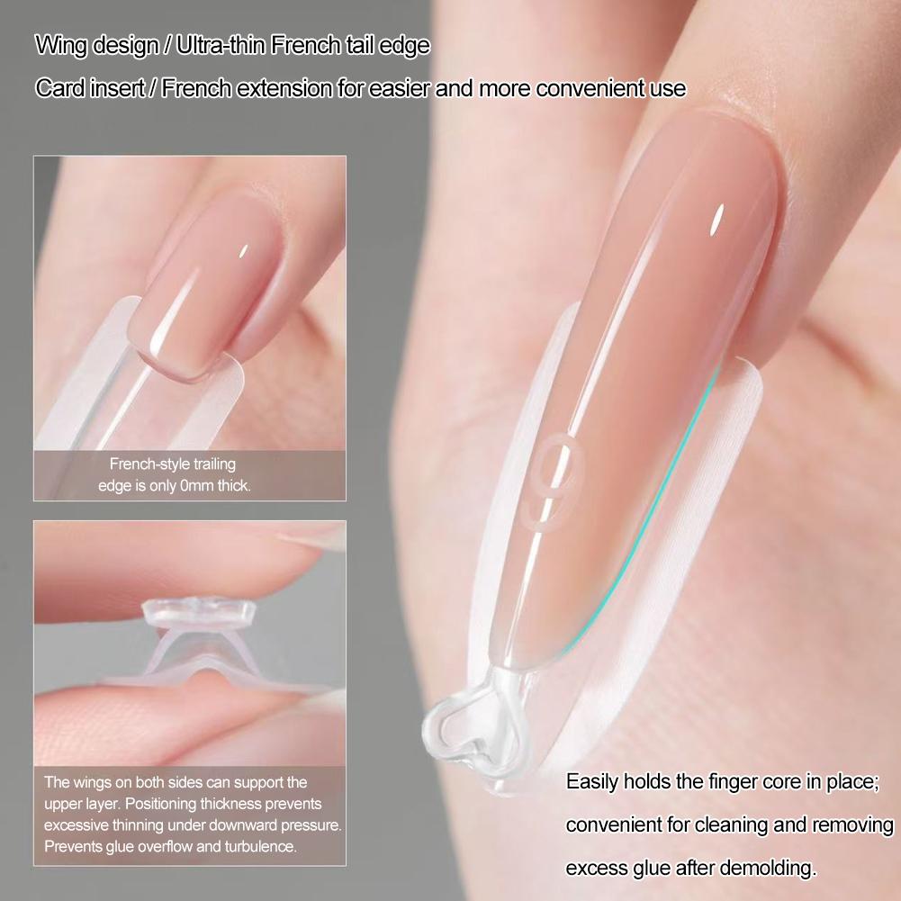 Dual Form Nail Extension System Top Bottom Sandwich Design Reusable Clear for UV LED Gel Professional Salon Tool DIY At Home