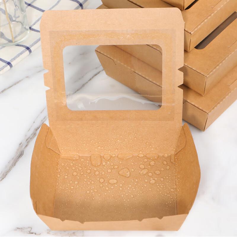 Disposable Kraft Paper Takeout Lunch Box with Window
