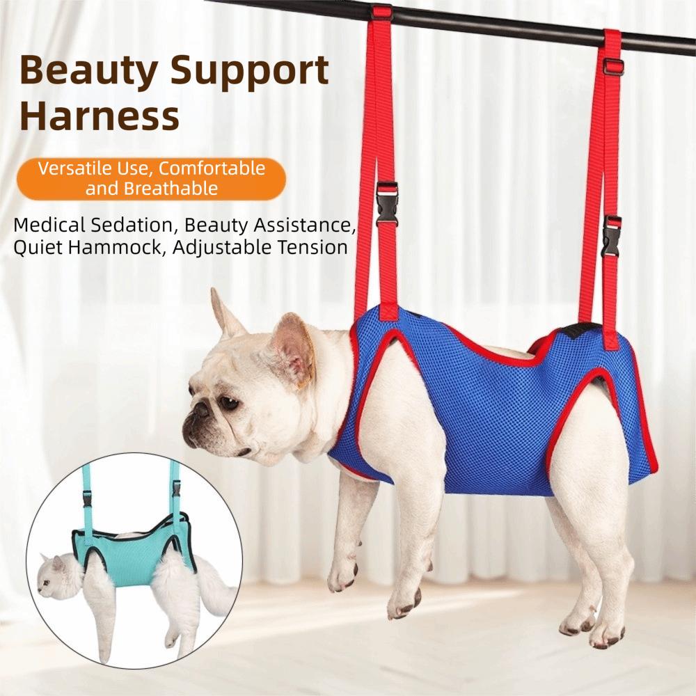 Breathable Mesh Pet Nail Trimming Hammock Elasticity Dog Trimming Restraint Bag  Bathing Assistance