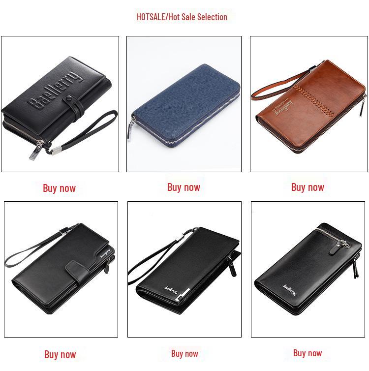 Men's Long Wallet - European & American Style, Multi-functional Card Holder, High-Capacity Clutch