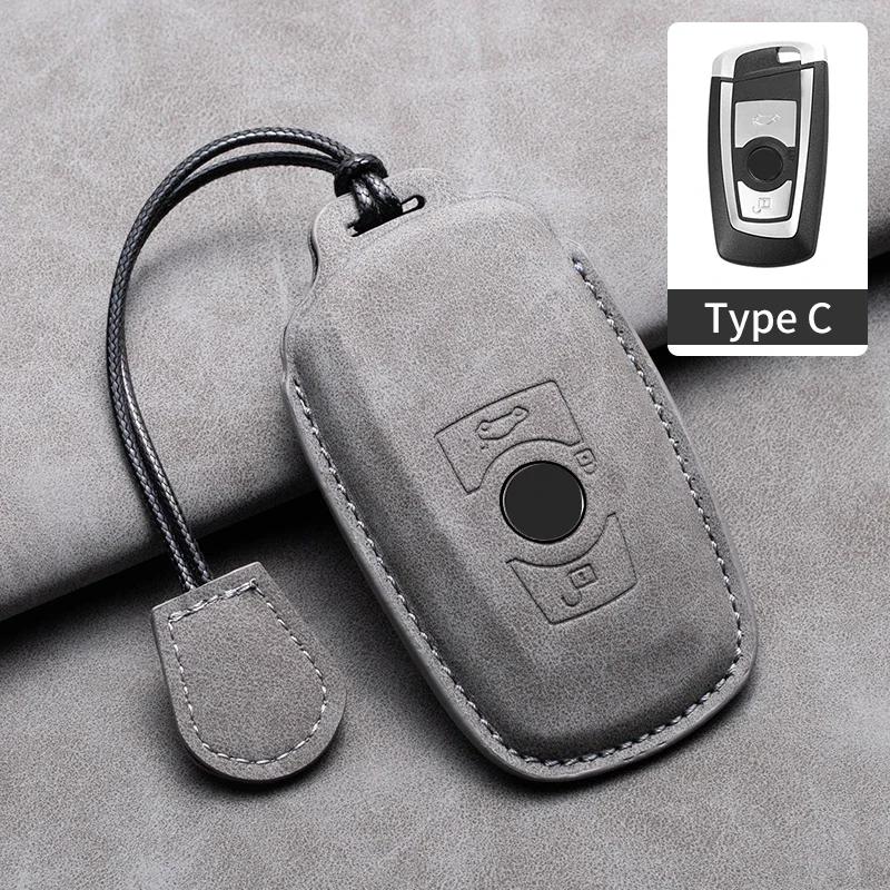 Leather Car Remote Key Case Cover for Bmw F20 G20 G30 X1 X3 X4 X5 G05 X6 X7 G11 F15 F16 G01 G02 F48 1 2 3 4 5 6 7 Series