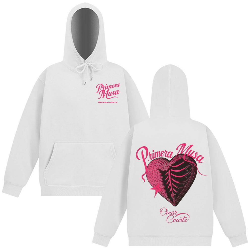 Rapper Omar Courtz Primera Musa 2025 Heart Graphic Hoodie Men Long-sleeved Loose Casual Sweatshirt Aesthetic Trendy Pullover Top
