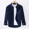 Spring Summer Chinese Style Lapel Long Sleeved Linen Shirt  Men Japanese Style Loose and Fashionable Casual Cotton Linen Shirt Jacket