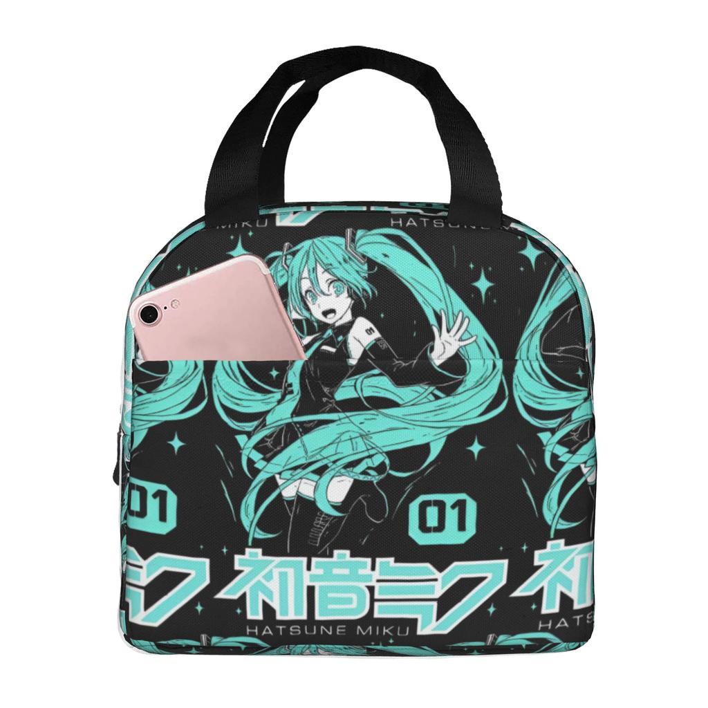 Custom Hatsunes Anime Mikus Insulated Lunch Bag for Camping Travel Manga Waterproof Thermal Cooler Lunch Box Men Women