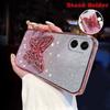 For Samsung Galaxy A07 / Galaxy A07S / Galaxy A08 Case with Cute Butterfly Stand Luxury Slim Gradient Clear Plating Glitter Girls