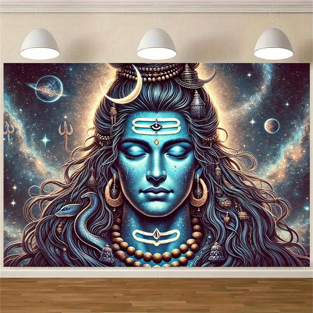 Boho Lord Shiva Wall Hanging Mandala Tapestry Galaxy Chakra Decor For Meditation Yoga Spiritual Space Hindu Spiritual Gift 40x60 cm