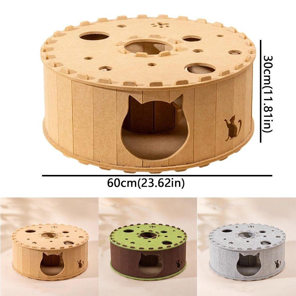 Breathable Cat Tunnel House Non-Shedding Scratching Board Cat Tunnel Play Center  Home Indoor