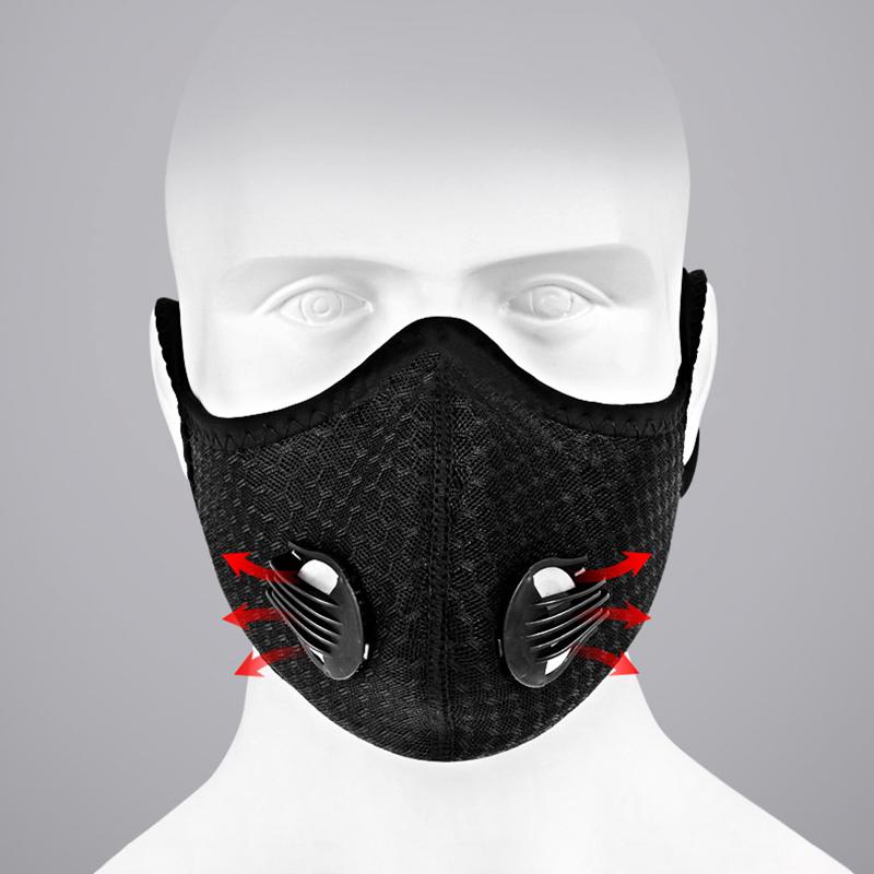 Fahrradmaske Herren und Damen Wind- und Staubdicht Fahrradausrüstung Kalt und Warm Maske Halbes Gesicht Laufen Atmungsaktiv Aktivkohle