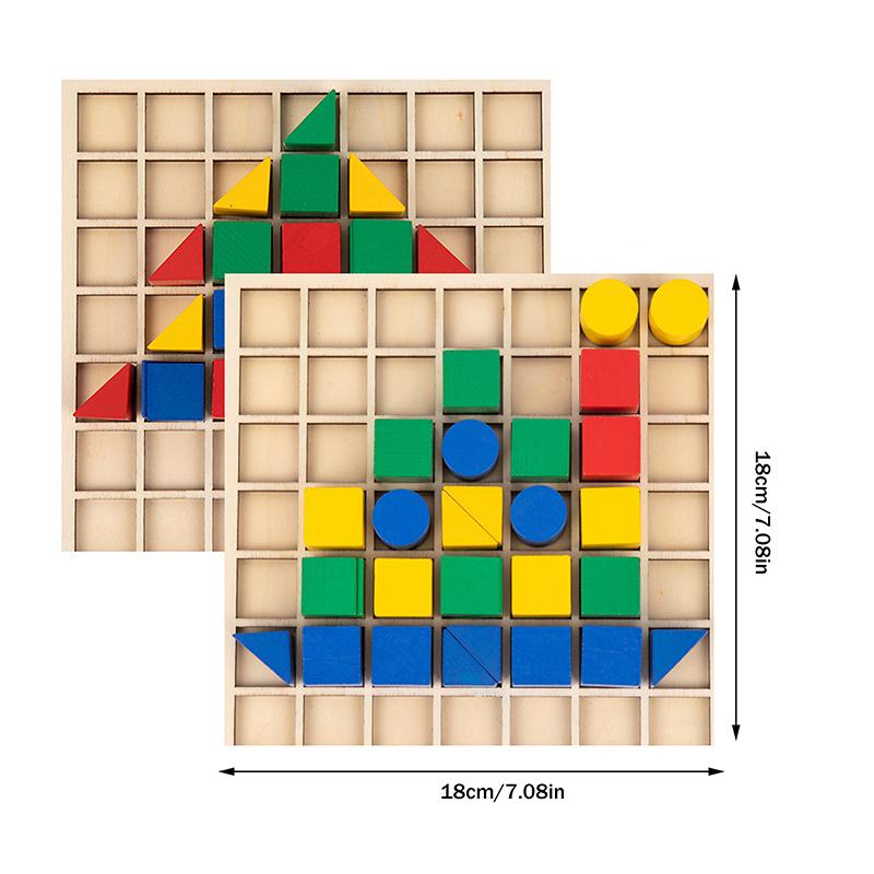 בלוקים יצירתיים מעץ פאזל ילדי מונטסורי צורת צבע התאמת חינוך מוקדם צעצועים חינוכיים משחק מודיעין לילדים