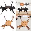 Cat Silhouette Plant Stand Display Rack Decorative Indoor Outdoor Wooden Flower Pot Holder for Hotel